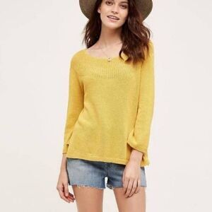 Anthropologie Moth Mila Pullover Knit Sweater Top Med Merigold